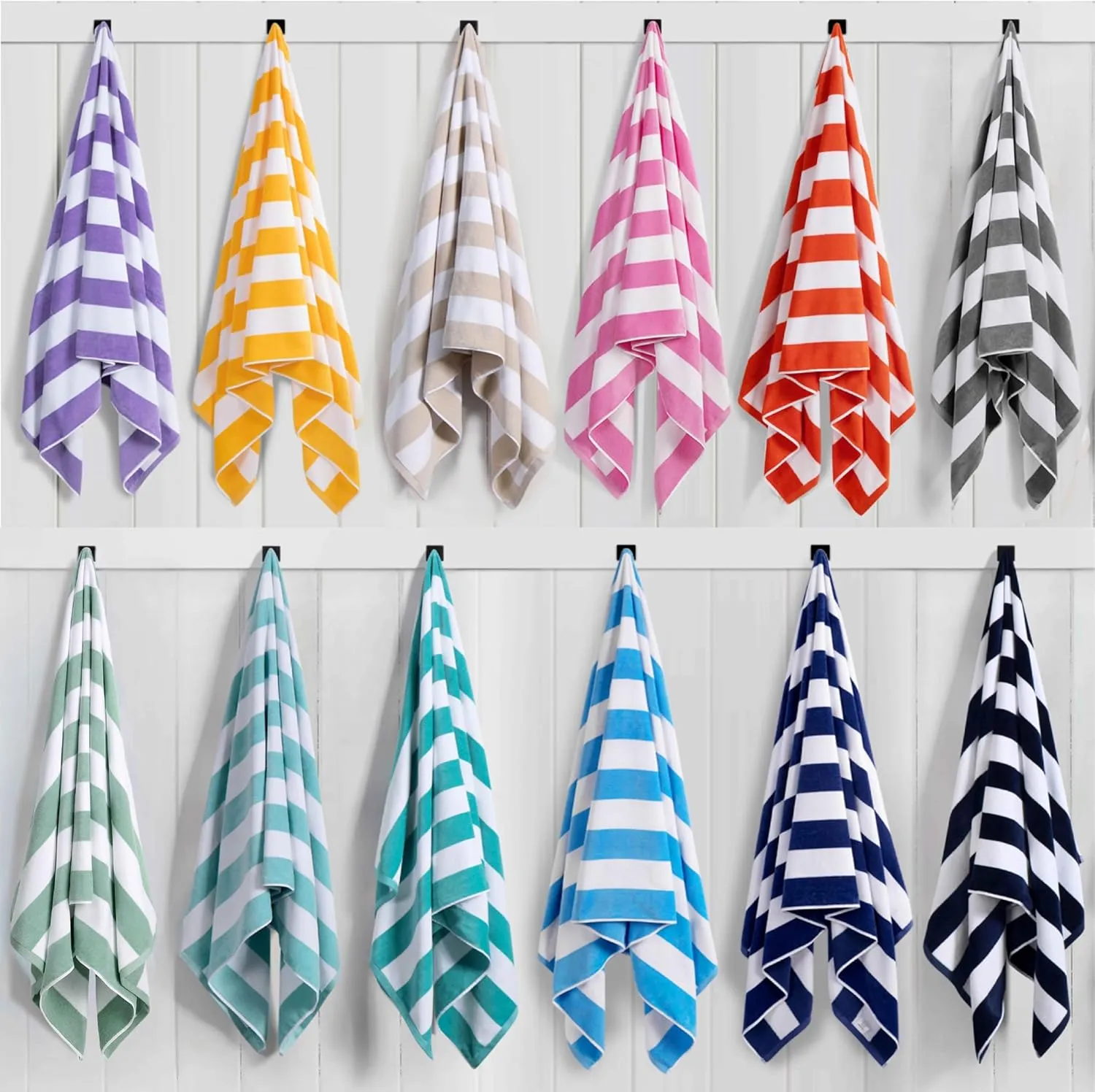 Large Oversized Beach Towel - Big Cotton 36 x 70 Inch Striped Pool Towel, Large Cabana Soft Swimming Towel for Adult Men Women,Yellow