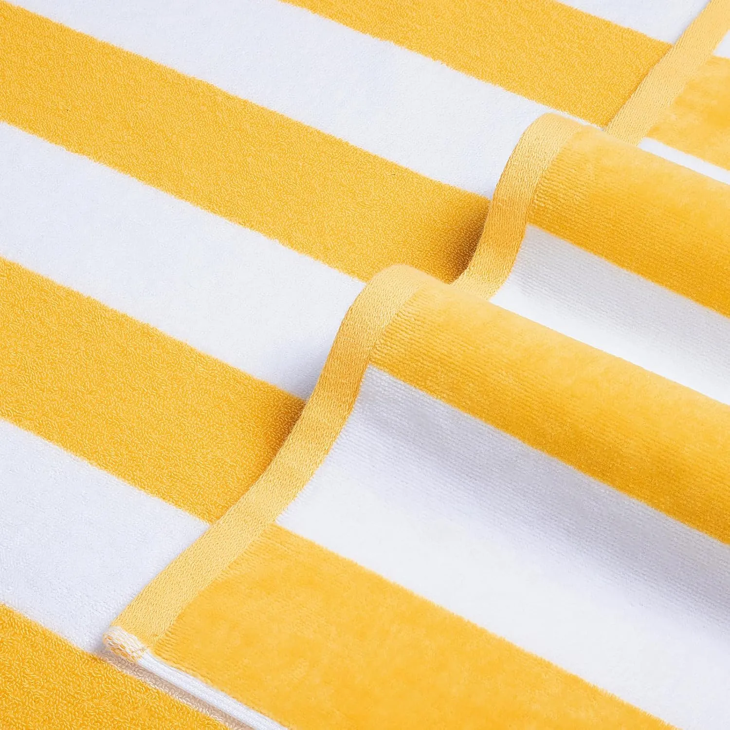 Large Oversized Beach Towel - Big Cotton 36 x 70 Inch Striped Pool Towel, Large Cabana Soft Swimming Towel for Adult Men Women,Yellow