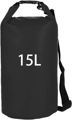 Large Pet Travel Bag - 15L Waterproof Portable Food Storage with Shoulder Strap for Camping Hiking - Black
