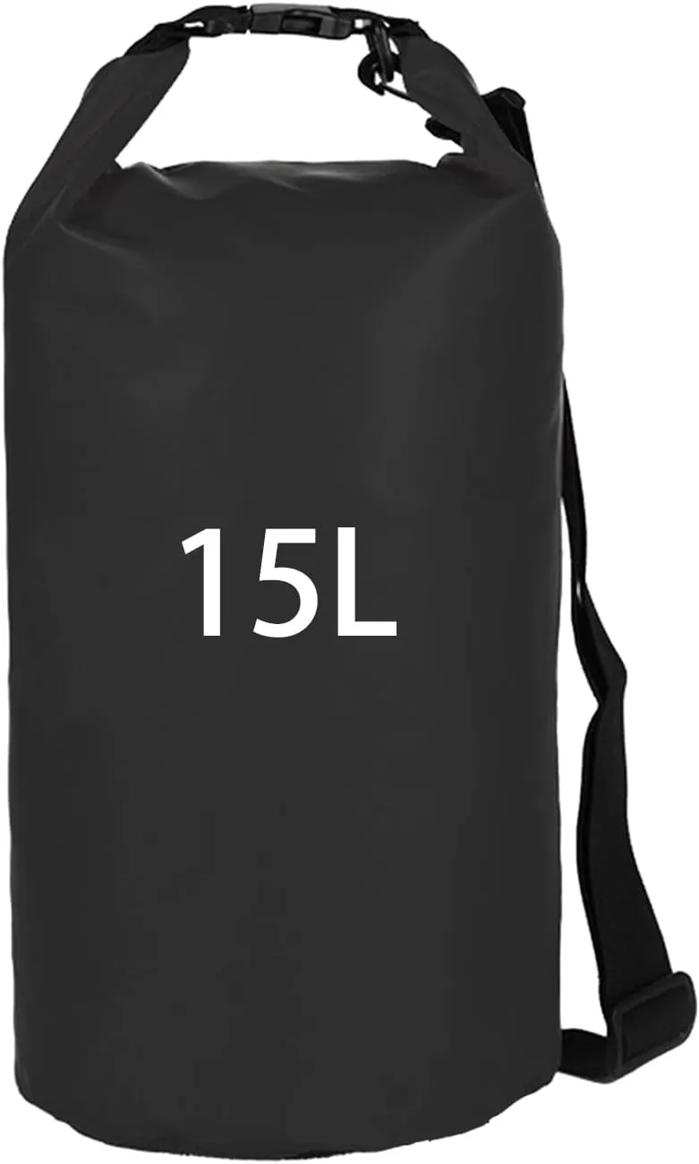 Large Pet Travel Bag - 15L Waterproof Portable Food Storage with Shoulder Strap for Camping Hiking - Black