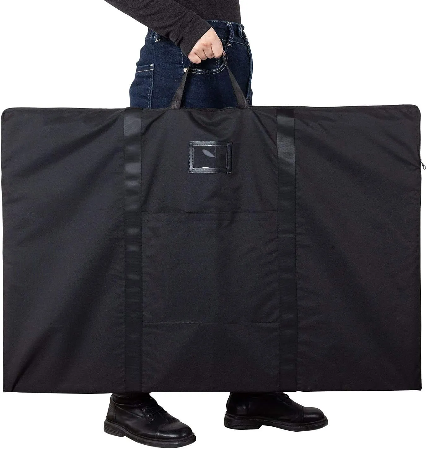 Large Size Art Portfolio Bag with Nylon Shoulder, 24 x 36 inches Light Weight Poster Storage Bag Board Holder with Handle and Zipper for Poster, Sketching and Drawing