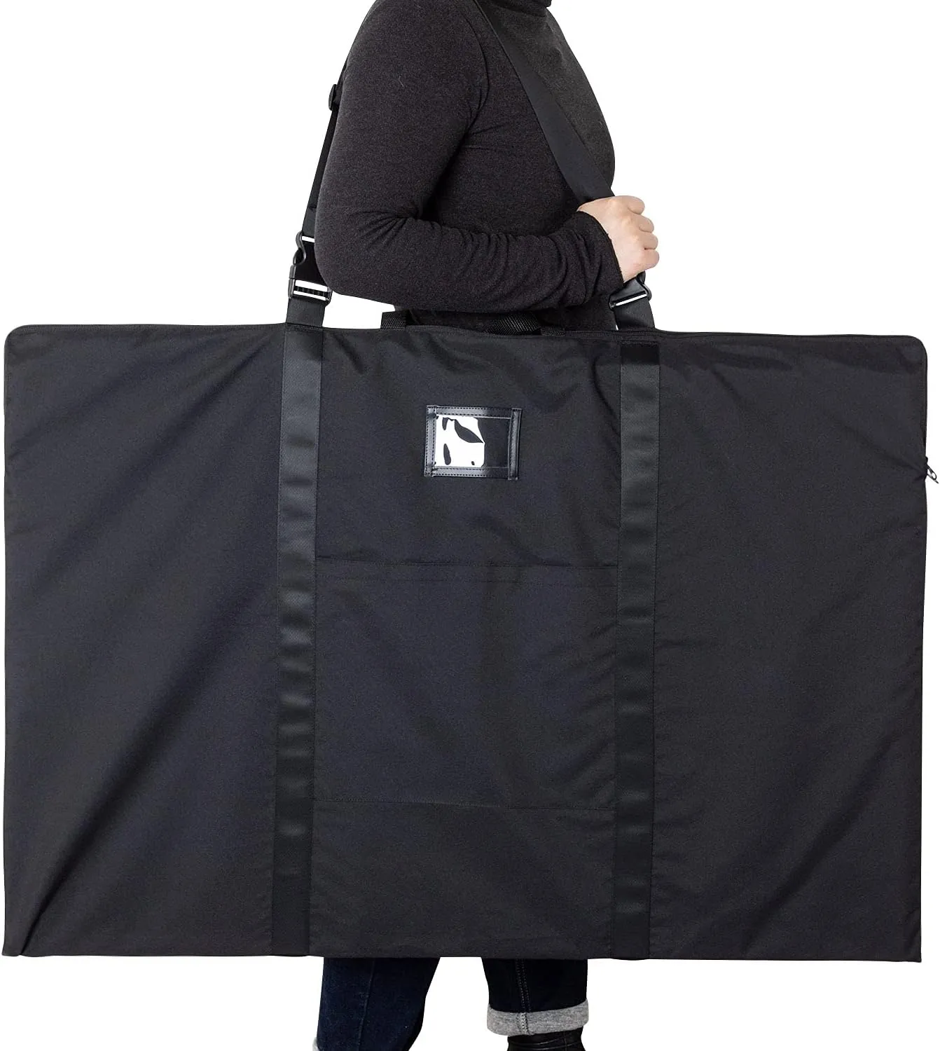 Large Size Art Portfolio Bag with Nylon Shoulder, 24 x 36 inches Light Weight Poster Storage Bag Board Holder with Handle and Zipper for Poster, Sketching and Drawing