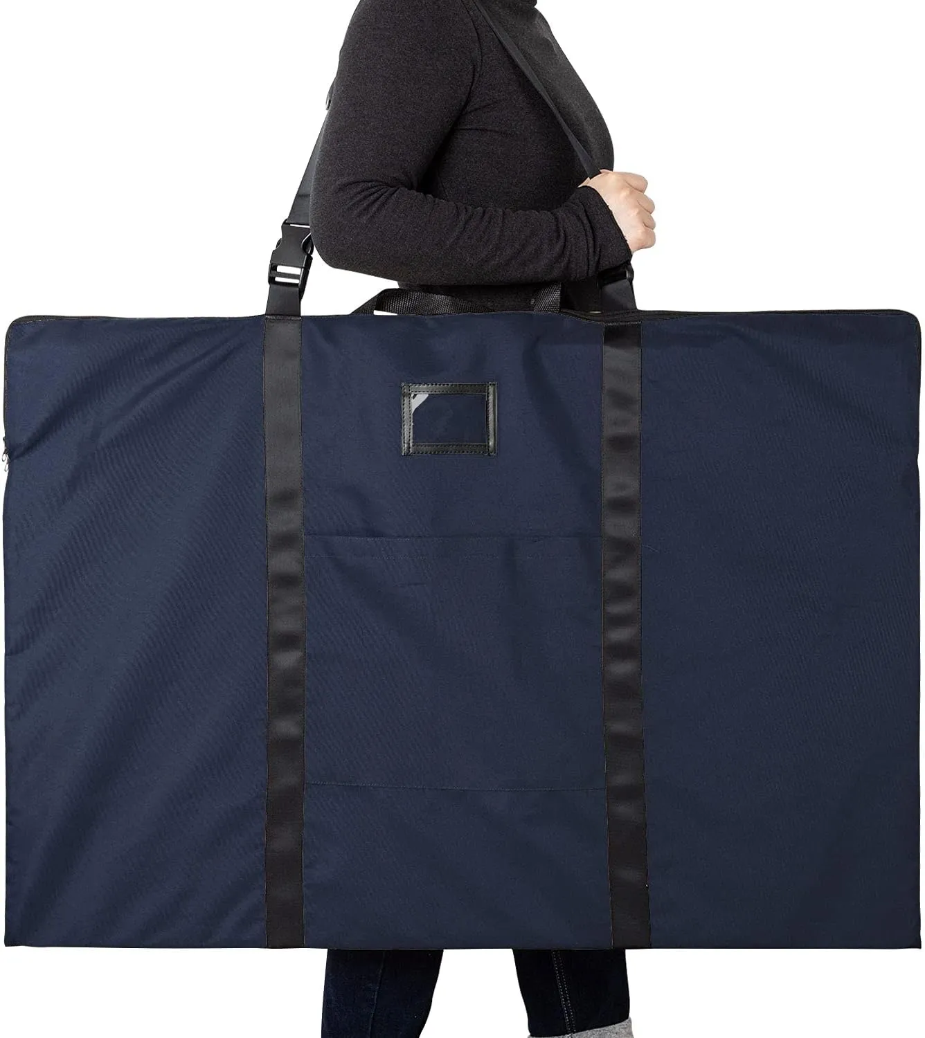 Large Size Art Portfolio Bag with Nylon Shoulder, 24 x 36 inches Light Weight Poster Storage Bag Board Holder with Handle and Zipper for Poster, Sketching and Drawing