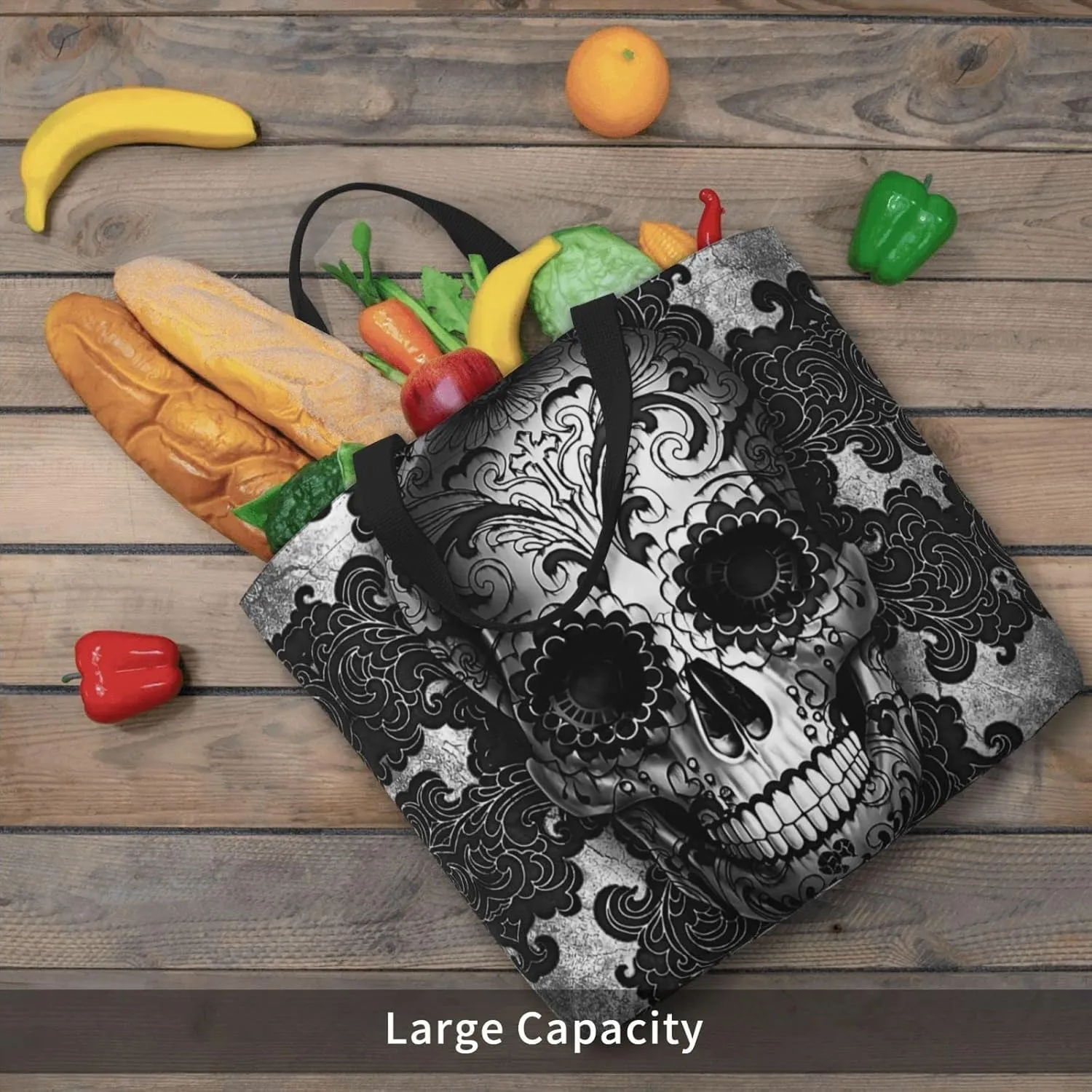 Large Tote Bag for Women Men,Reusable Beach Shoulder Bag Casual Handbag for Travel Shopping Grocery Work