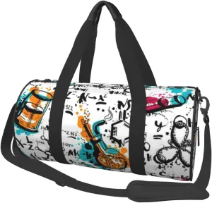 Large Weekender Overnight Bag Fashion Sports Gym Bag Education Chemistry Pattern Travel Duffel Bag With Adjustable Shoulder Strap