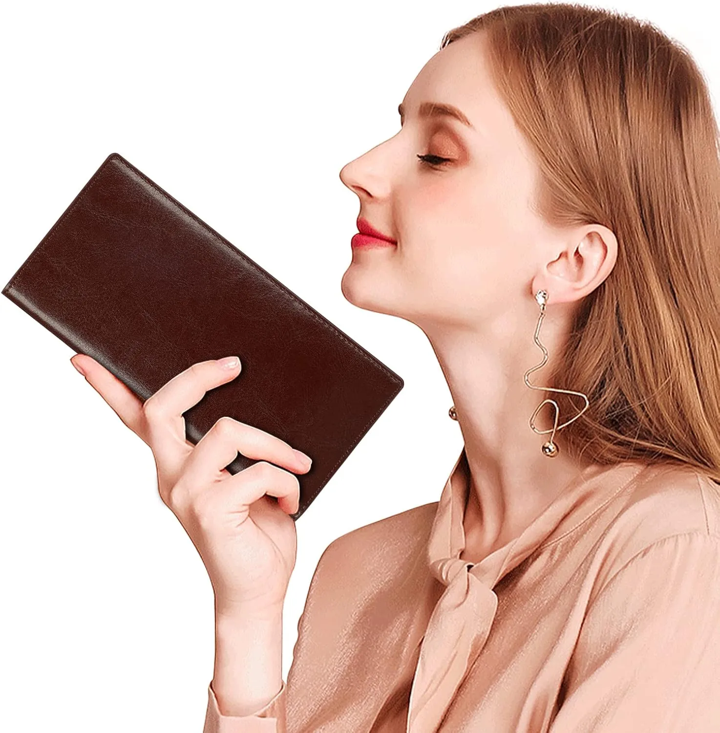 Lavemi Ultra Slim Thin Leather Women Wallet RFID Blocking Credit Card Holder Bifold Long Ladies Billfold