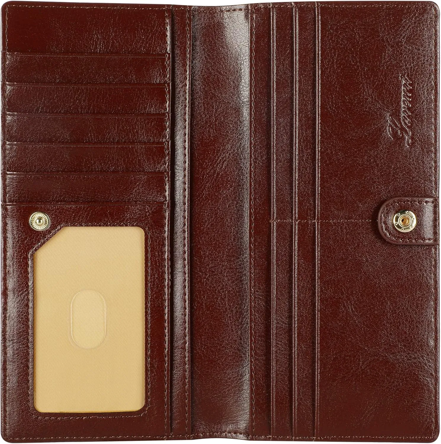 Lavemi Ultra Slim Thin Leather Women Wallet RFID Blocking Credit Card Holder Bifold Long Ladies Billfold