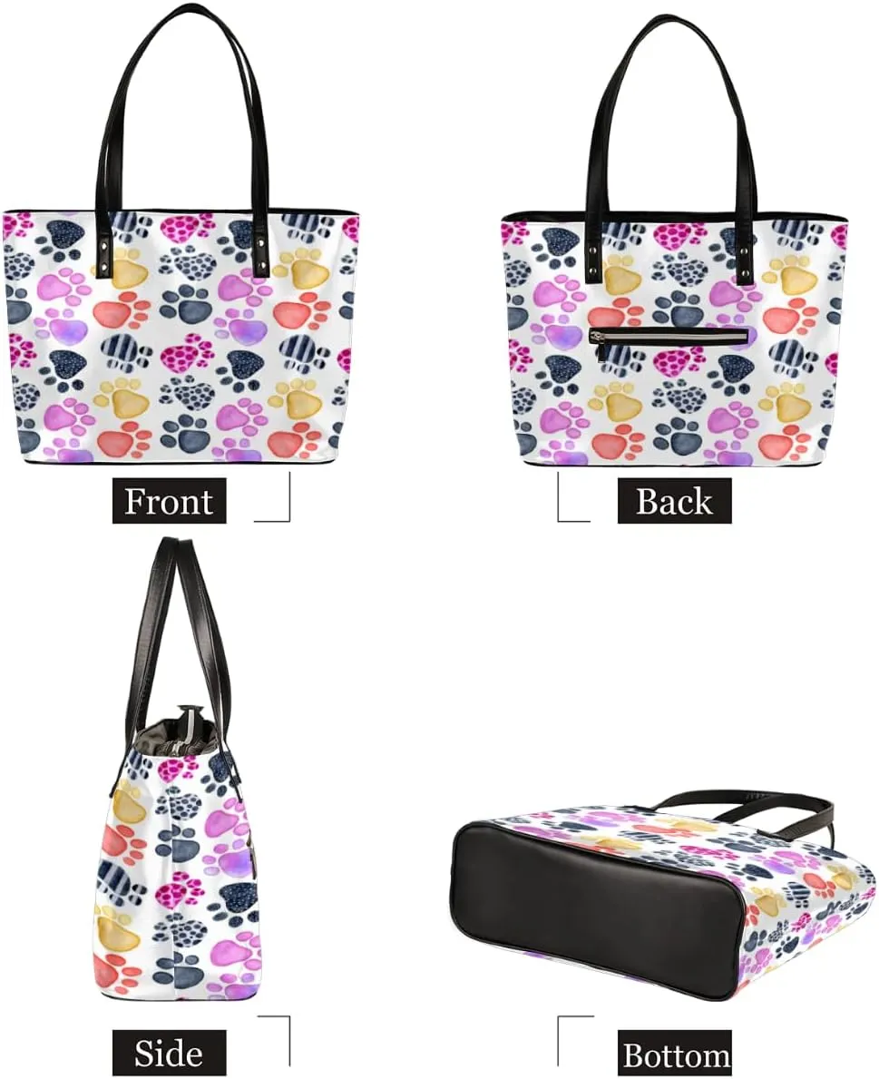Leather Tote Bag for Women Fashion Shoulder Bag Purses and Handbags Large Capacity Satchel Bags for Work Travel