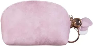 Leather Wallet Pu Leather Women's Wallet Fashion Mini Zipper Purse Clutch Large Capacity Retro Coin Pocket Women's Gift Large Capacity (Pink,7.5x11.8cm)