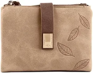 Leather Wallet Pu Leather Women's Wallet Large Capacity Small Purse Clutch for Girls Coin Pocket Birthday Large Capacity (Coffee,9.5x11.5cm)