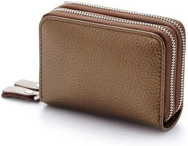Leather Wallet Pu Leather Women's Wallet Retro Fashion Short Purse Clutch for Girls Ladies Business Card Holder Coin Pocket Large Capacity (Brown,8.5x10.5cm)