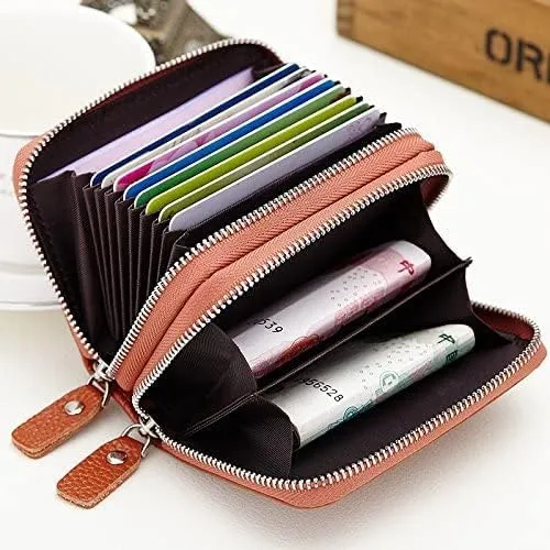 Leather Wallet Pu Leather Women's Wallet Retro Fashion Short Purse Clutch for Girls Ladies Business Card Holder Coin Pocket Large Capacity (Brown,8.5x10.5cm)