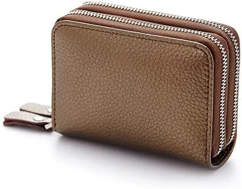 Leather Wallet Pu Leather Women's Wallet Retro Fashion Short Purse Clutch for Girls Ladies Business Card Holder Coin Pocket Large Capacity (Brown,8.5x10.5cm)
