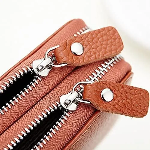Leather Wallet Pu Leather Women's Wallet Retro Fashion Short Purse Clutch for Girls Ladies Business Card Holder Coin Pocket Large Capacity (Brown,8.5x10.5cm)