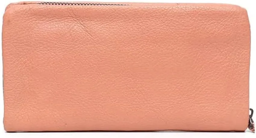 Leather Wallet Pu Leather Women's Wallet Simple Solid Color Design Long Purse Clutch Girls Women's Large Capacity Coin Pocket Large Capacity (Pink,10x19cm)