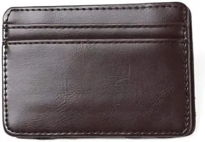 Leather Wallet Pu Leather Women's Wallet Ultra-Thin Mini Portable Purse Clutch Fashion Retro Short Small Coin Pocket Card Holder Large Capacity (Brown,7x10cm)