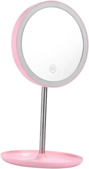 Led Smart Makeup Mirror Chargeable USB Lighted Vanity Mirror Brightness Material Non- Base for Cosmetics Storage Portable and Multi-Functional