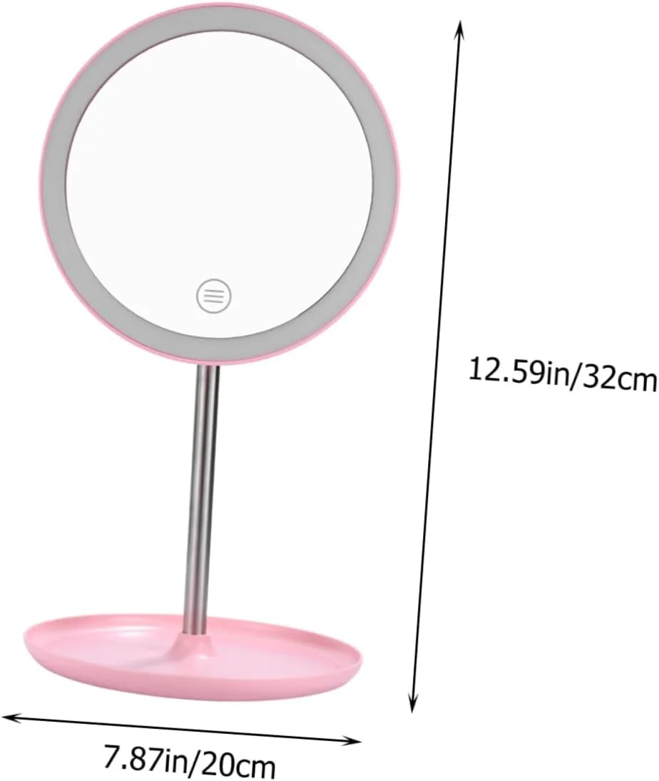 Led Smart Makeup Mirror Chargeable USB Lighted Vanity Mirror Brightness Material Non- Base for Cosmetics Storage Portable and Multi-Functional