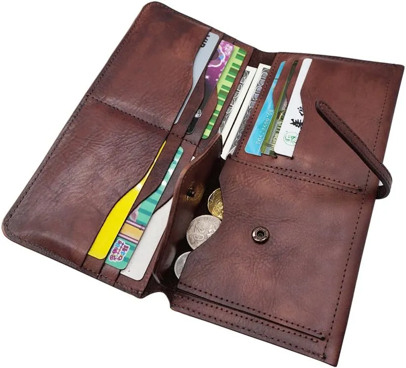 LETEULO Wallets for Women Genuine Leather Card Organizer Dip Dye Coin Purse Ladies Ultrathin Wallets