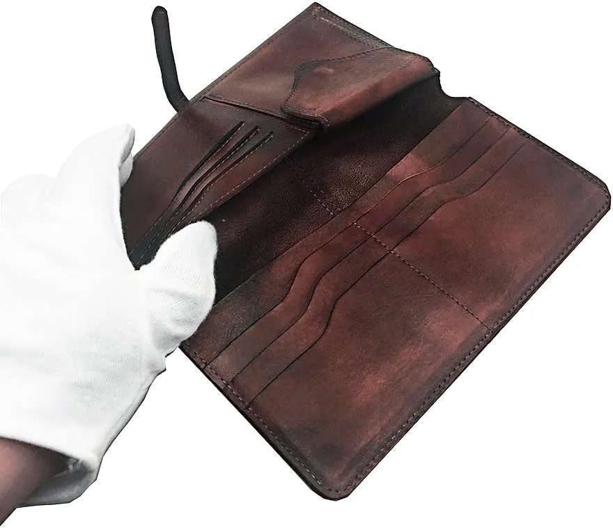 LETEULO Wallets for Women Genuine Leather Card Organizer Dip Dye Coin Purse Ladies Ultrathin Wallets