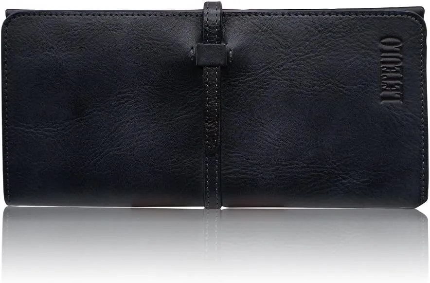 LETEULO Wallets for Women Genuine Leather Card Organizer Dip Dye Coin Purse Ladies Ultrathin Wallets