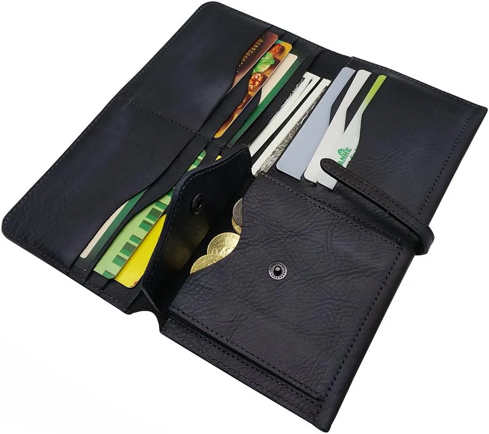LETEULO Wallets for Women Genuine Leather Card Organizer Dip Dye Coin Purse Ladies Ultrathin Wallets