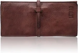 LETEULO Wallets for Women Genuine Leather Card Organizer Dip Dye Coin Purse Ladies Ultrathin Wallets