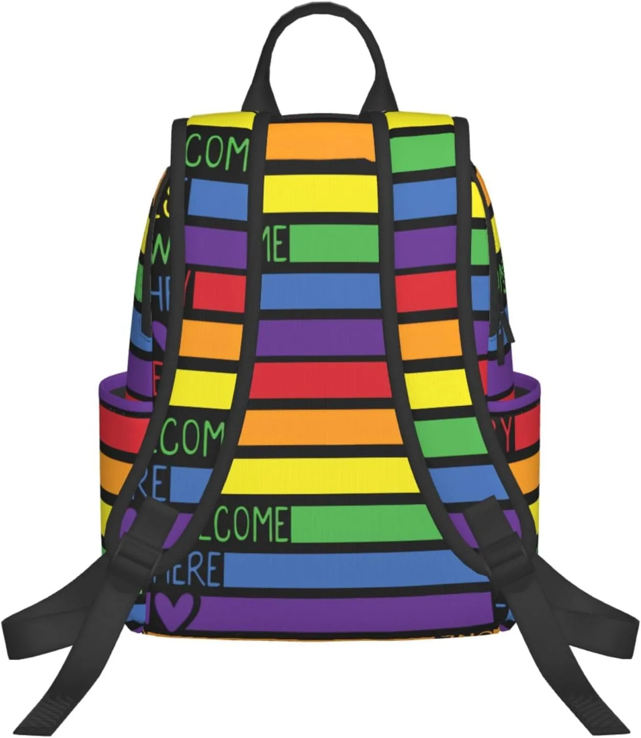 LGBT Rainbow Gay Pride Everyone Is Welcome Here Travel Laptop Backpack Casual Backpacks Double Shoulder Daypack Notebook Rucksack Work Bags Sports Bag for Hiking Camping Beach