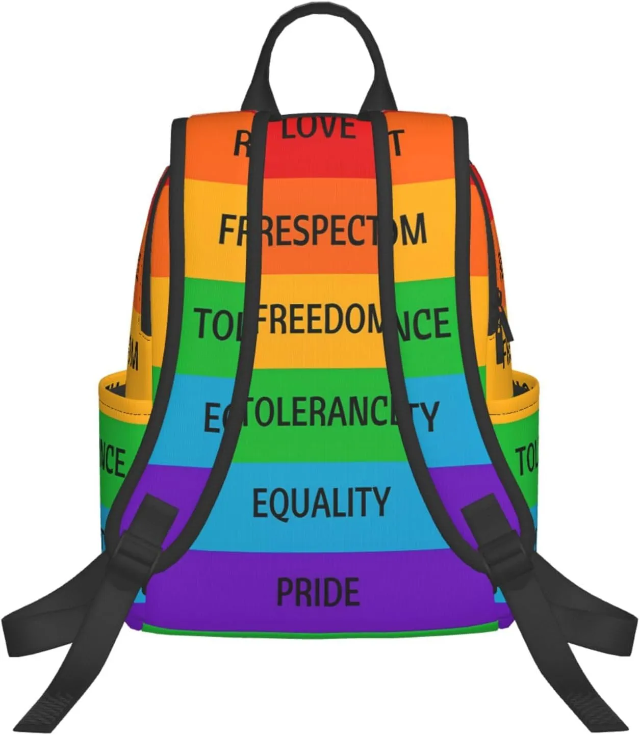 LGBT Rainbow Love Respect Freedom Tolerance Equality Pride Travel Laptop Backpack Casual Backpacks Double Shoulder Daypack Notebook Rucksack Work Bags Sports Bag for Hiking Camping Beach