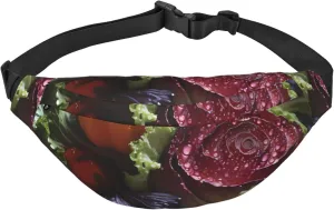 Lightweight Fanny Pack for Running Hiking, Fresh Cabbage Print Big Waist Pack Sling Bag for Workout Travel