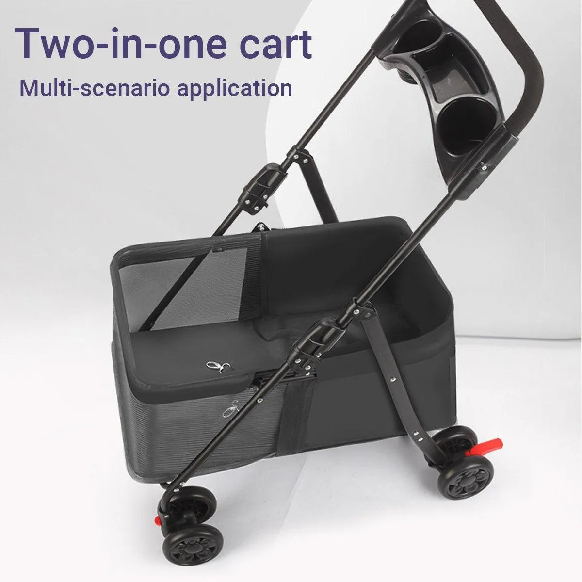 Lightweight Pet Stroller for Cats and Small Dogs Easy Fold Portable Travel Use