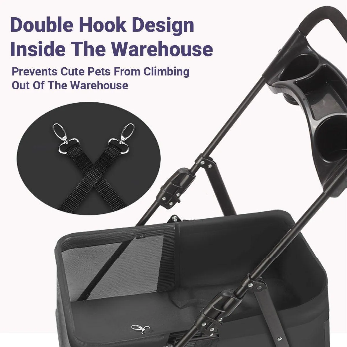 Lightweight Pet Stroller for Cats and Small Dogs Easy Fold Portable Travel Use