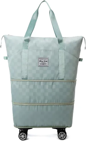lilaBelle]【Carry-On Luggage with Wheels Unisex Oxford Cloth Travel Bag, 36L-55L Rolling Trolley Suitcase Alternative, Heavy-Duty Zippers & Reinforced Handles for Seamless Transit, Holiday & Commute E