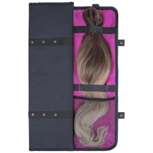 Linkidea Hair Extension Hanger with Storage Bag, Portable Travel Hair Holder, 27.1-inch Large Capacity Bundles Bag with 4 Hooks Store Up 4 Full Hair (Purple)