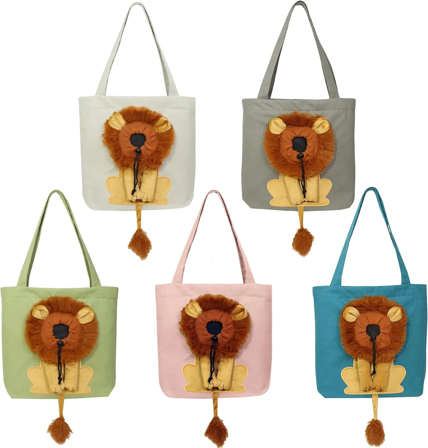 Lion-Shaped Show Head Pet Canvas Shaped Shoulder Bag，Pet Out Bag, Outcrop, Pet Out Shoulder Bag. (Pink), YL08