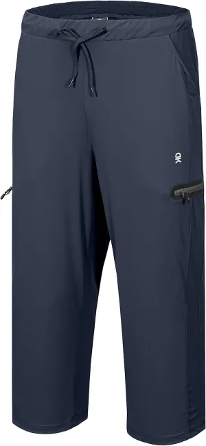 Little Donkey Andy Men's Ultra-Stretch Lightweight Quick Dry Athletic Pants Drawstring Travel Exercise Running Jogging