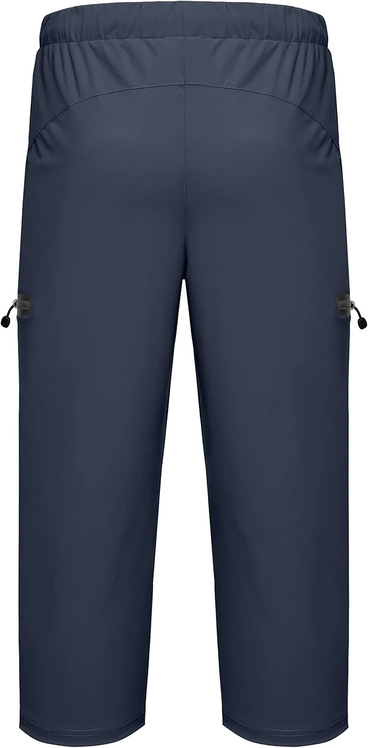 Little Donkey Andy Men's Ultra-Stretch Lightweight Quick Dry Athletic Pants Drawstring Travel Exercise Running Jogging