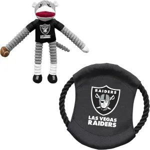 Littlearth NFL Unisex NFL Sock Monkey and Flying Disc Pet Toy Combo Set