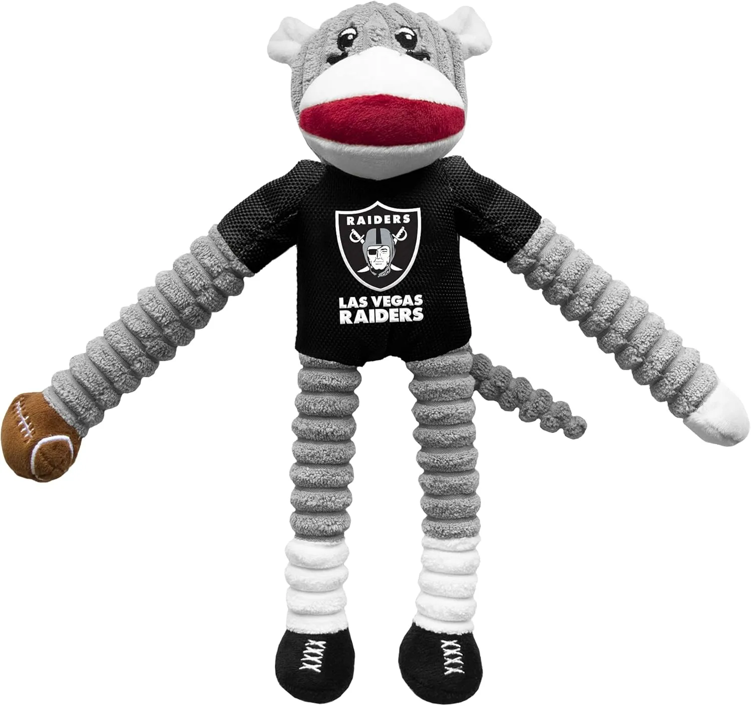 Littlearth NFL Unisex NFL Sock Monkey and Flying Disc Pet Toy Combo Set