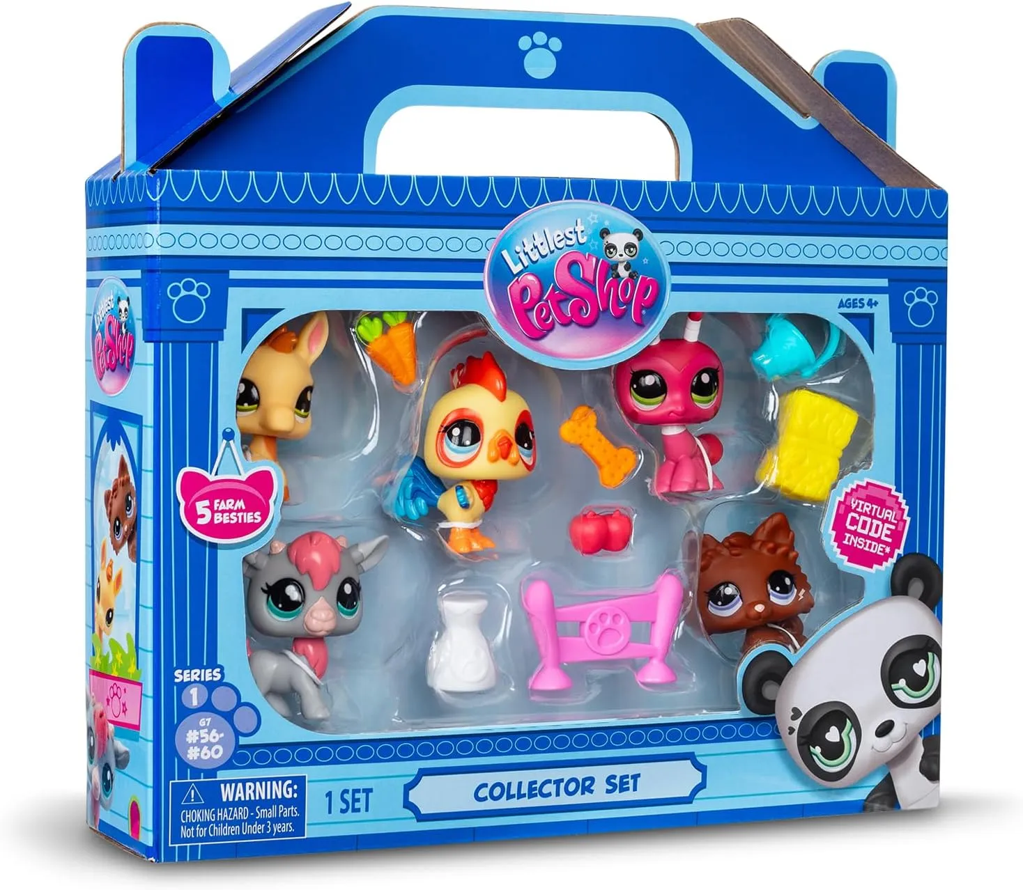 Littlest Pet Shop Farm Besties Collector Set - Gen 7 Bobble Head Pets #56-60, Imagination Toy for Kids 4 