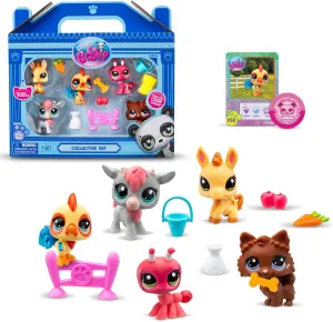 Littlest Pet Shop Farm Besties Collector Set - Gen 7 Bobble Head Pets #56-60, Imagination Toy for Kids 4 
