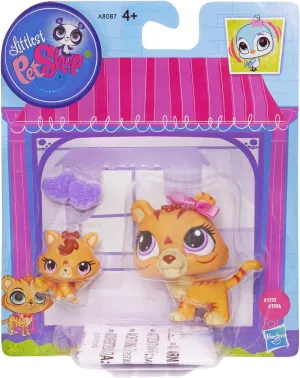 Littlest Pet Shop Figures Orange Tiger & Baby Tiger