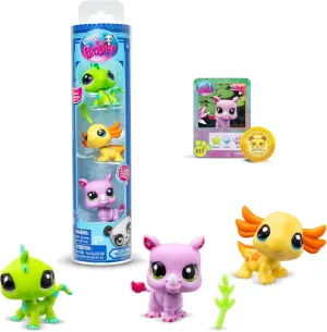 Littlest Pet Shop, LPS Wild Vibe BF00557 3 Pack Mobiled Headed Pets, Generation 7, Pets, #35 to #42, for Ages 4  Years, Multi-Colour