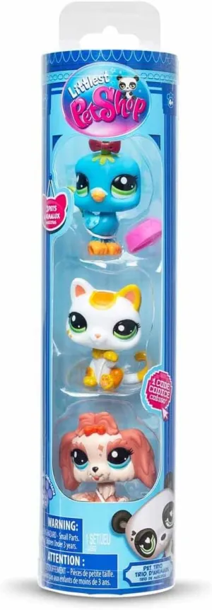 Littlest Pet Shop Minis S1 S00005516 Set of 3 Figures Bird Cat Dog