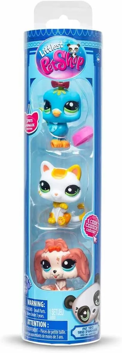 Littlest Pet Shop Minis S1 S00005516 Set of 3 Figures Bird Cat Dog
