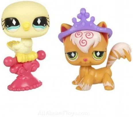 Littlest Pet Shop Pet Pairs Orange Cat & Yellow Dove