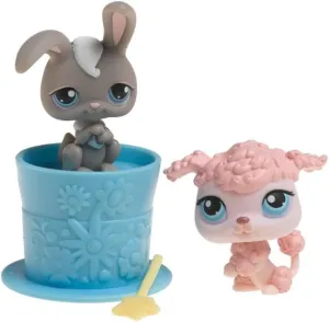 Littlest Pet Shop Pet Pairs - Poodle and Grey Bunny