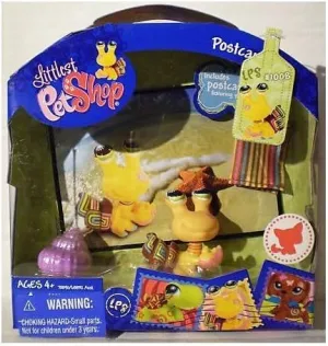 Littlest Pet Shop: Postcard Pets Hermit Crab (#1008) With Shell And Beach Towel Action Figure