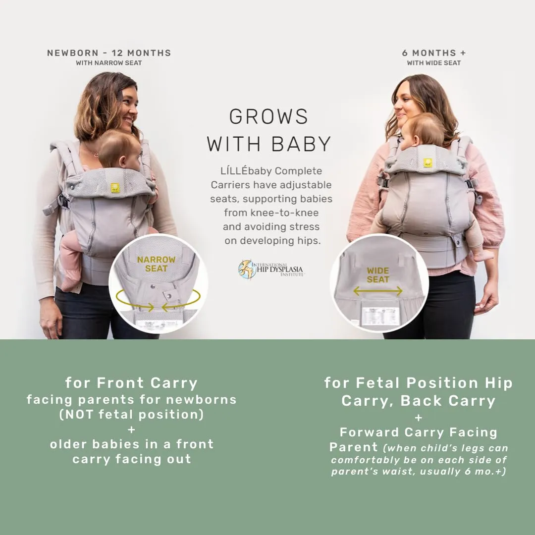 LÍLLÉbaby Complete All Seasons Ergonomic 6-in-1 Baby Carrier Infant to Toddler with Lumbar Support (7-45 Pounds), 360 Degree Baby Wearing & Multi-Position, Inward & Outward Facing (Coastal Sands)
