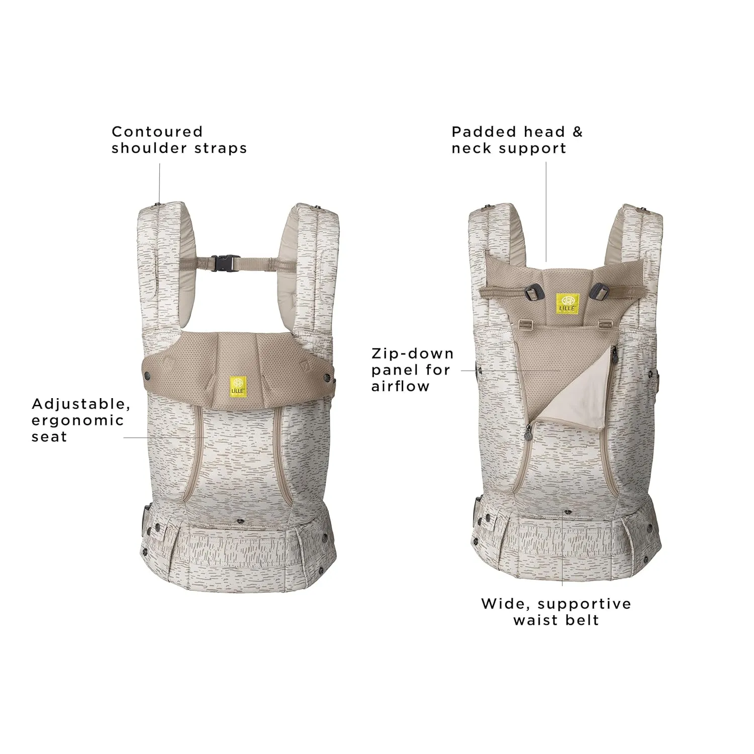 LÍLLÉbaby Complete All Seasons Ergonomic 6-in-1 Baby Carrier Infant to Toddler with Lumbar Support (7-45 Pounds), 360 Degree Baby Wearing & Multi-Position, Inward & Outward Facing (Coastal Sands)
